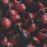 500g Rocailles Glasperlen Rund Opak zweifarbig gestreift Rot-Schwarz 6/0 (ca. 4mm)