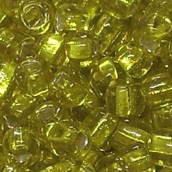 500g Rocailles Glasperlen Rund, Bohrung quadratisch Silbereinzug Gelb 6/0 (ca. 4mm)