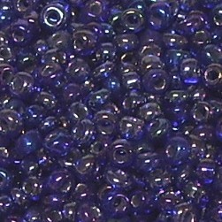 500g Rocailles Glasperlen Rund Silbereinzug Regenbogen Dunkelblau 10/0 (ca.2-2,2mm)
