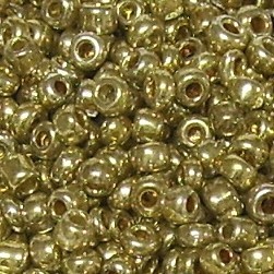 500g Rocailles Glasperlen Rund Silbereinzug & gefärbt Gold 10/0 (ca. 2-2,2mm)