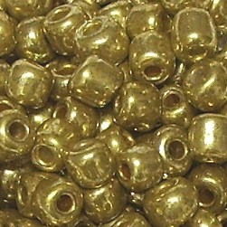 500g Rocailles Glasperlen Rund Silbereinzug & gefärbt Gold 6/0 (ca. 4mm)