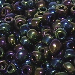 500g Rocailles Glasperlen Rund Iris schillernd Grün-Blau-Lila, metallic 8/0 (ca. 2,8-3mm)