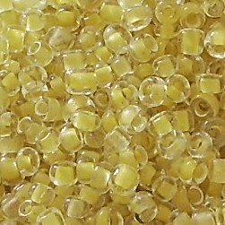 500g Rocailles Glasperlen Rund Kristall / Farbeinzug in Gelb 10/0 (ca. 2-2,2mm)