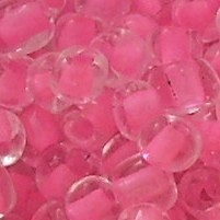 500g Rocailles Glasperlen Rund Kristall / Farbeinzug in Rosa 6/0 (ca. 4mm)