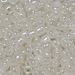 500g Rocailles Glasperlen Rund Ceylon Weiß 10/0 (ca. 2-2,2,mm)