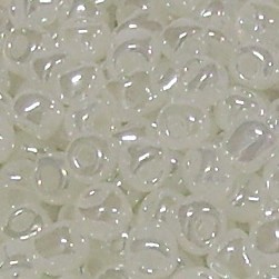 500g Rocailles Glasperlen Rund Ceylon Weiß 6/0 (ca. 4mm)