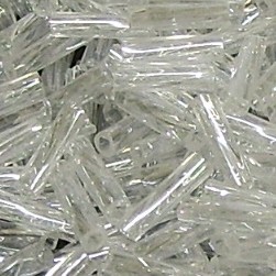 500g Stiftperlen Twist Glasperlen Kristall/Klar Größe 3 (ca. 7x1,8mm)