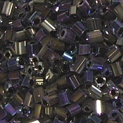 500g 2 Cut-Perlen Glasperlen Röhrchen Blau-Dunkelgold, metallic 10/0 (ca. 2,2x2mm)
