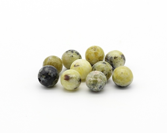 10 Stk. natürliche gelbe Türkis Perlen Rund 8-8,5mm Schmucksteine