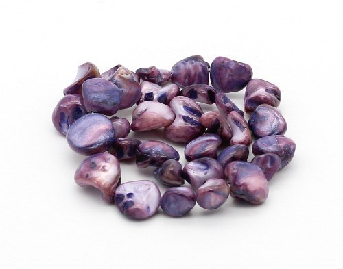 Perlmutt Perlen Muschelperlen Nuggets Lila-Violett ca. 10-16mm 1 Strang
